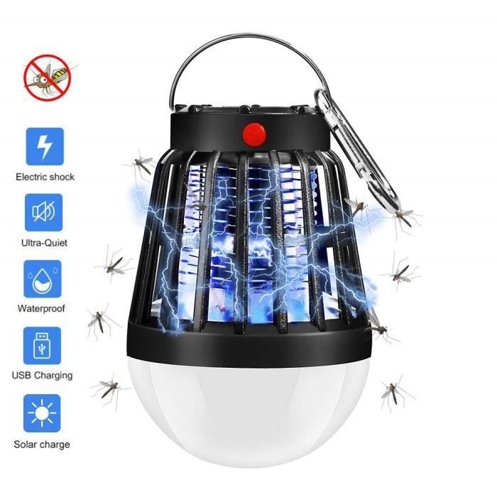 Lampe Anti Moustique Électrique, Camping Lampe Portable UV LED Tue Mouches Lampe, Anti Insectes Exterieur en Intérieur