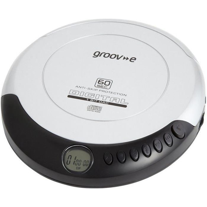 Groov-e d'argent GVPS110 série Retro Baladeur Cd avec des écouteurs