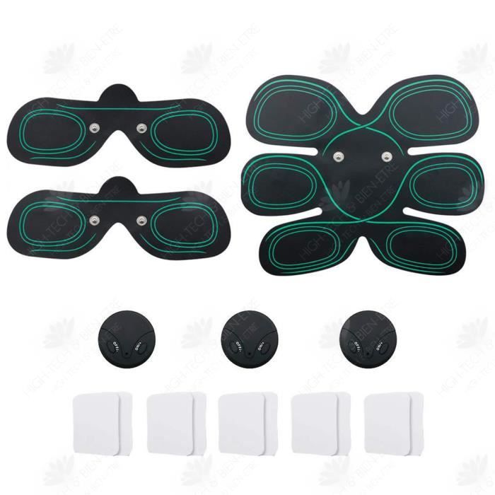 HTBE® Appareil de fitness abdominal paresseux autocollant abdominal paresseux autocollant intelligent de muscle abdominal rechargeab