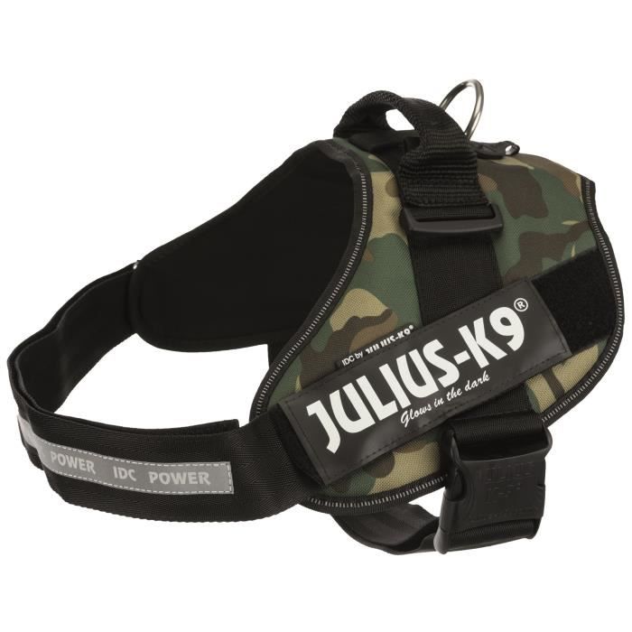JULIUS K9 Harnais Power IDC 2–L–XL : 71–96 cm - 50 mm - Camouflage - Pour chien