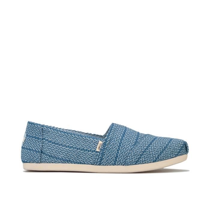 Espadrilles Toms Classics Herringbone Pour Femme En Bleu.