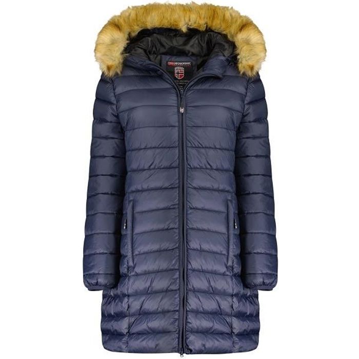 Doudoune Femme Geographical Norway Clara Hood Long Fur Marine