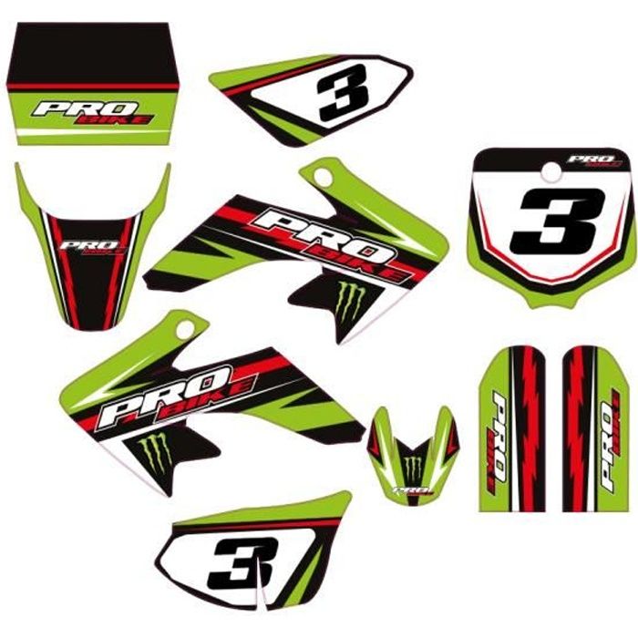Kit déco PROBIKE - Type CRF50 - Dirt Bike - Vert