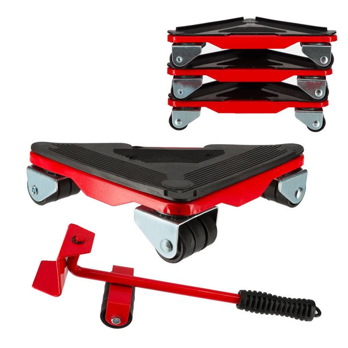 Coins roulants x4 - charge 300kgs - Élévateur de transport de meubles et jeu de roulettes - Poignée de levage