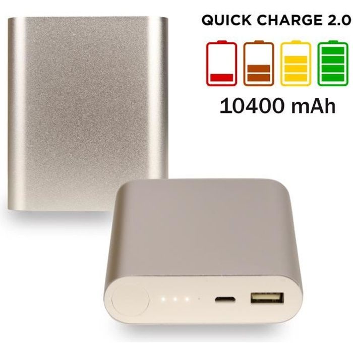 Batterie externe portable Powerbank 10400 mah - Silver - Charge ultra rapide