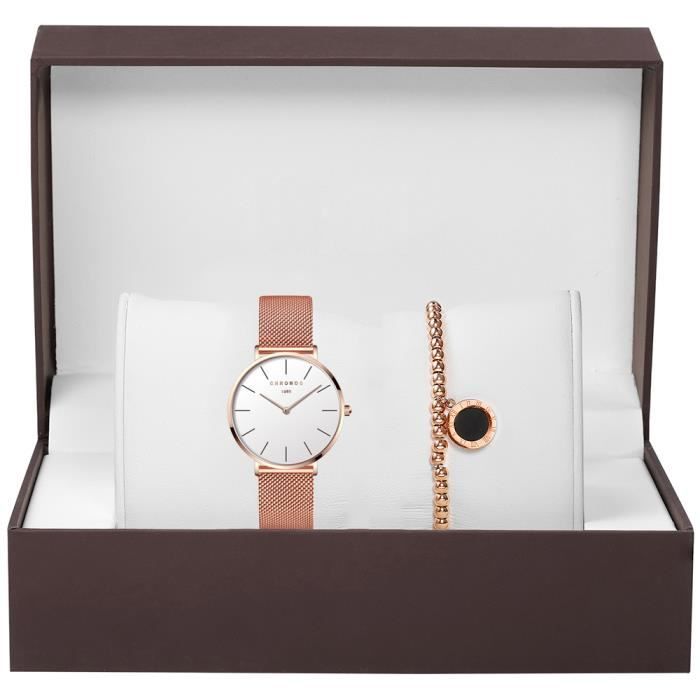 Ensemble de montres élégantes pour femmes , montre pour femmes à la mode + bracelet, choix de cadeau parfait