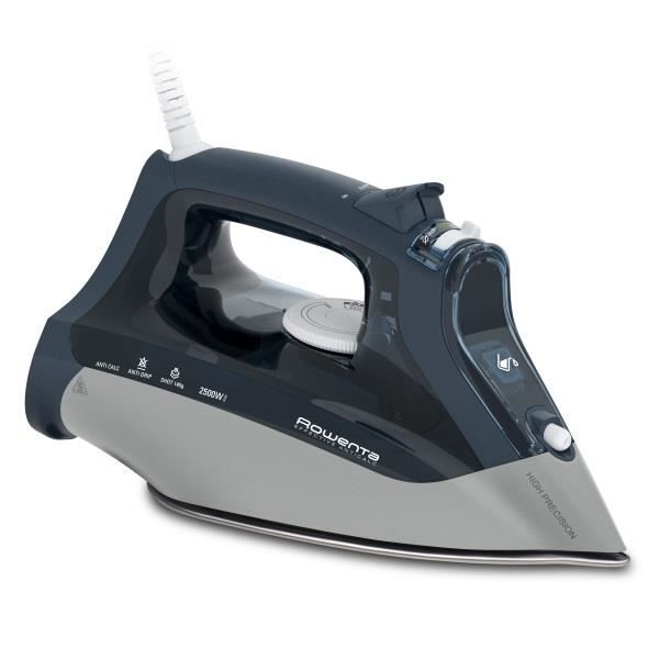 Rowenta DW4210D1, Fer à repasser à sec ou à vapeur, Microsteam 300 Laser, 2 m, Bleu, Gris, 0,25 L, Cœur, Bord, Pointe
