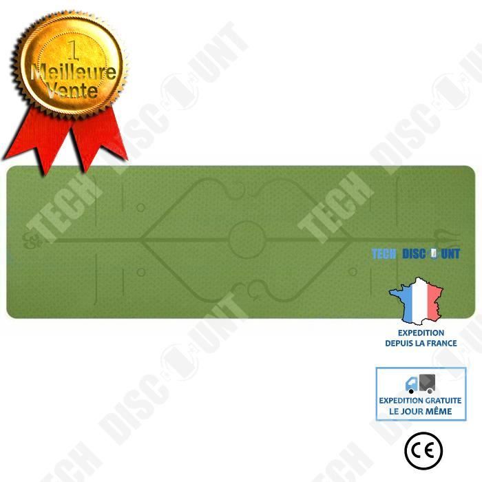 TD® TPE Tapis Yoga -Tapis De Sport Fitness a La Maison -Tapis de Pilates,Poids léger,Antidérapant, Respectueux de l'environnement- V