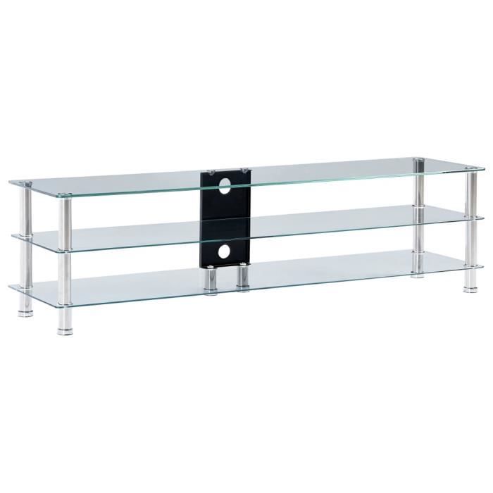 Meuble TV Transparent 150 x 40 x 40 cm Verre trempé-GUA