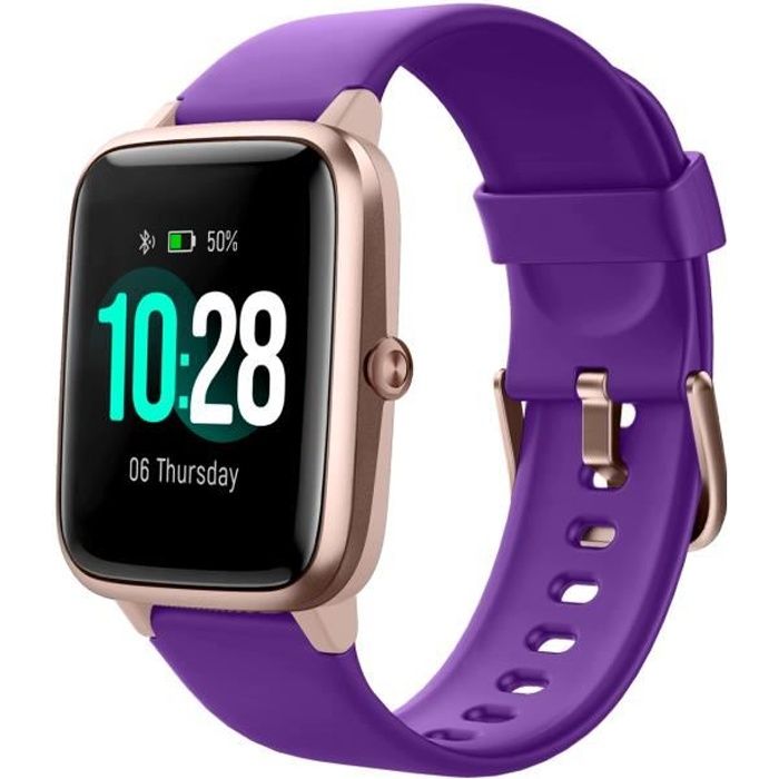 Willful Montre Connectée Homme Femme Smartwatch Cardiofrequencemètre GPS Partagé 9 Modes Sport pour iOS Android - Violet clair