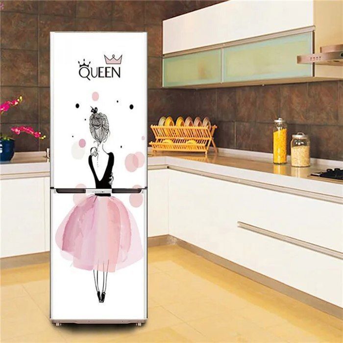 Stickers autocollants pour frigo, autocollant de réfrigérateur couvrant entièrement la porte du réfrigérateur, autocollants muraux pour décalcomanie de cuisine, fleur blanche Magnolia