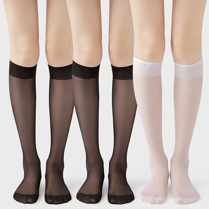12 Paires Chaussettes Transparentes Maille Fine Hautes – Femme Fille Danse, Été, Sport – Noir Blanc Coloré