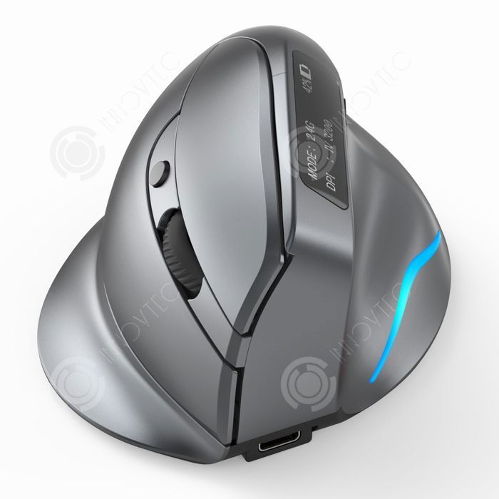 INN Souris 2.4GHz souris sans fil avec bluetooth et 4 niveaux dpi ajustables souris ergonomique verticale souris optique