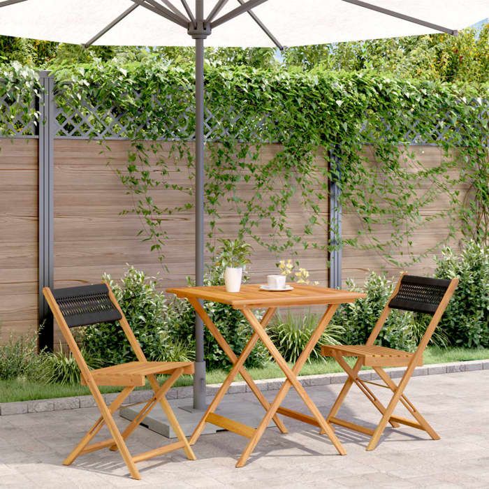 VIDAXL Ensemble de bistro 3 pcs bois massif - vue 2