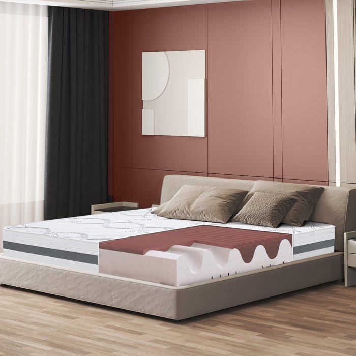 Matelas à mémoire de forme - THE WHITE STONE - 80x180 cm - épaisseur 27 cm - Hypoallergénique - 1 place