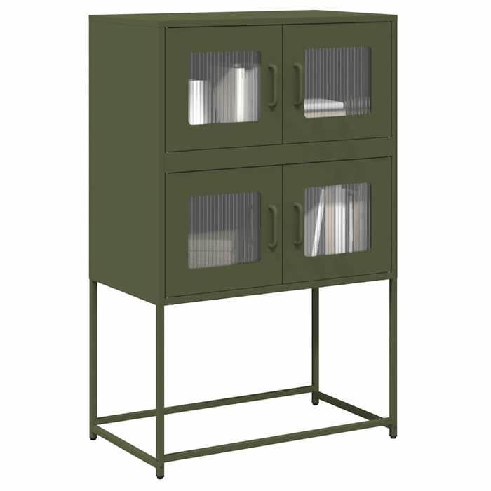 vidaXL Buffet haut vert olive 68x39x107 cm acier 853348