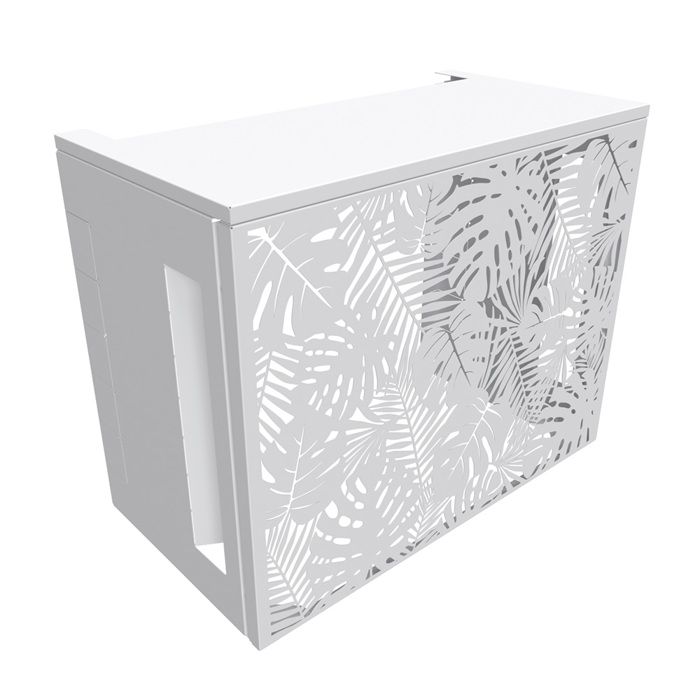 Cache climatiseur extérieur ATOLE en aluminium thermolaqué - Taille 2 : H. 113 x L. 110 x P. 64 cm - Blanc