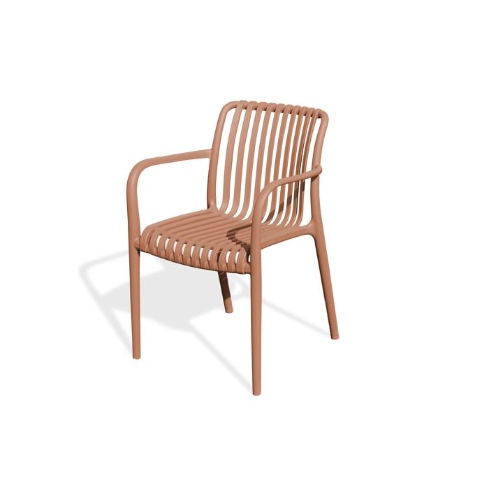 Fauteuil de jardin TIAGO en Polypropylène terracotta Fauteuil de jardin TIAGO en Polypropylène terracotta