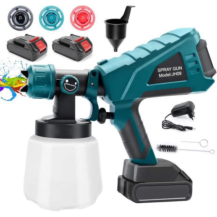 Pistolet a Peinture sans Fil, Pulvérisateurs de Peinture avec 2 — free download