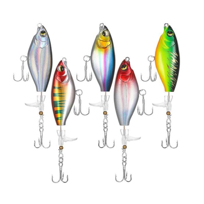 Swavitie 3 Pièces Leurres de Pêche Bionique Leurre Peche Carnassier Articulé Topwater Life-Like Réalistes Swimbait ur Eau Douce et Salée Leurre de Peche au Brochet Bar Truite Carpe Perche