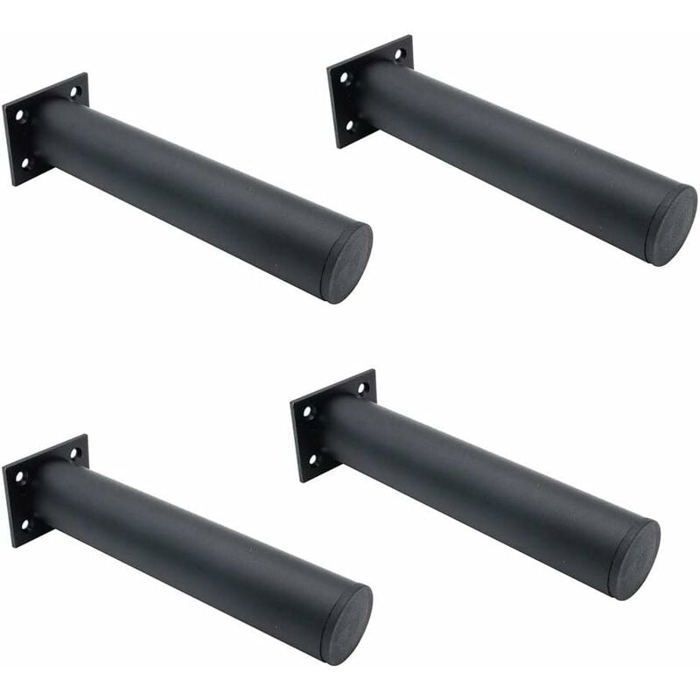4 pieds de meubles réglables en aluminium noir mat 38 x 200 mm pour canapé et meubles TV Label PIED DE MEUBLE