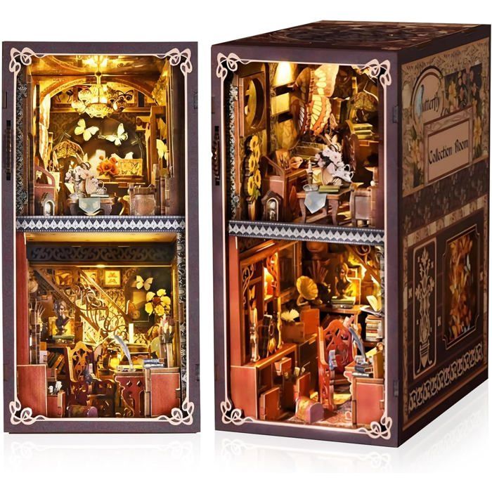 Quanquer DIY Book Nook Avec Protection Contre La Poussière Et