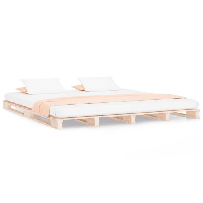 Promotion doctobre Grand Lit de palette 180x200 cm bois de pin massif très grand FR17019