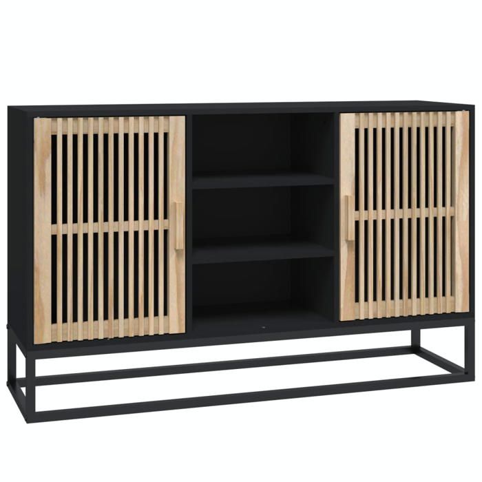 “Winter SaleTOP Armoire/Cabinet à tiroirs Noir - Buffet noir 105x30x65cm - bois dingénierie PRO58063