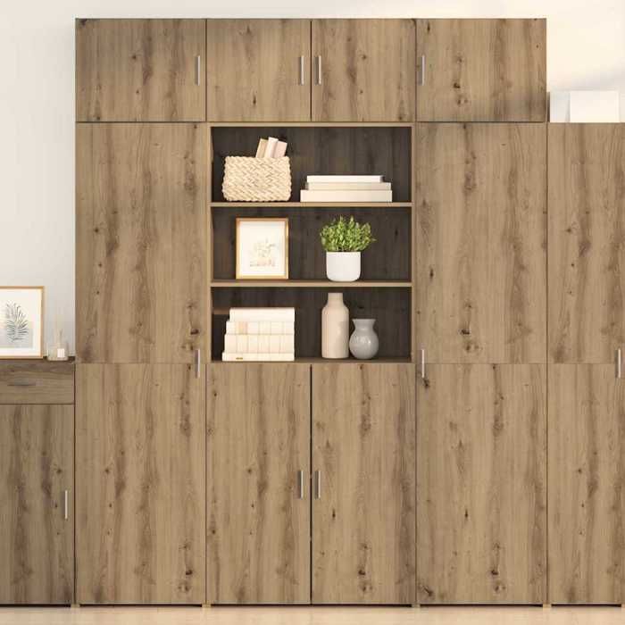 NEW 2026 Haut Armoire Classique Buffet haut pour salon Chêne artisanal 80x42 5x185 cm L3794