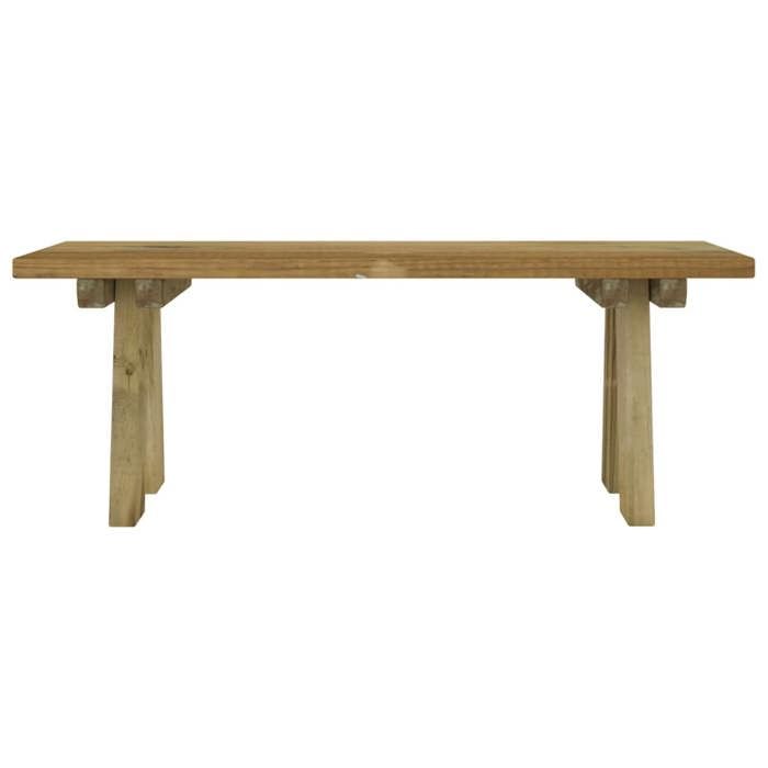 Brun SWEETY® Banc de jardin - 2 PLACES - 110cm bois de pin massif imprégné 110x38x45cm - Banquette balcon CL85424169196