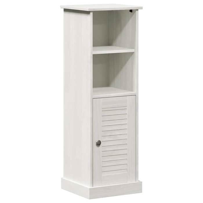 Armoire de salle de bain - vidaXL - bois de pin massif - blanc et blanc - blanc et blanc antique - 1 porte - 4 étagères 391ioa88c