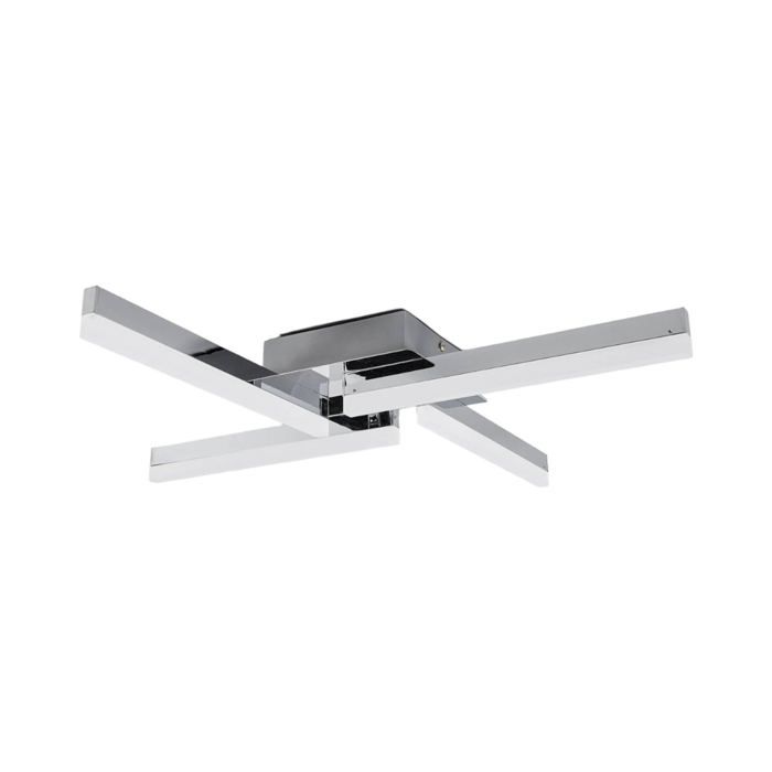 Plafonnier ampoules LED - Lindby - lampe de plafond - - 58 4 x 58 4 x 7 4 cm - blanc chromé