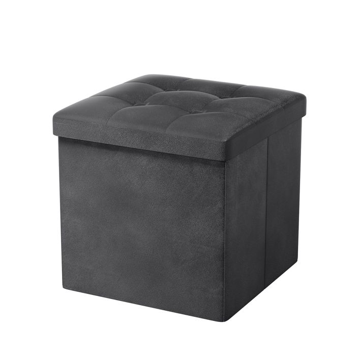 Pouf de rangement - OAK & TEA - Pouf Rangement Pliable - Cuir - 38x38x38 cm - Charge 150 kg