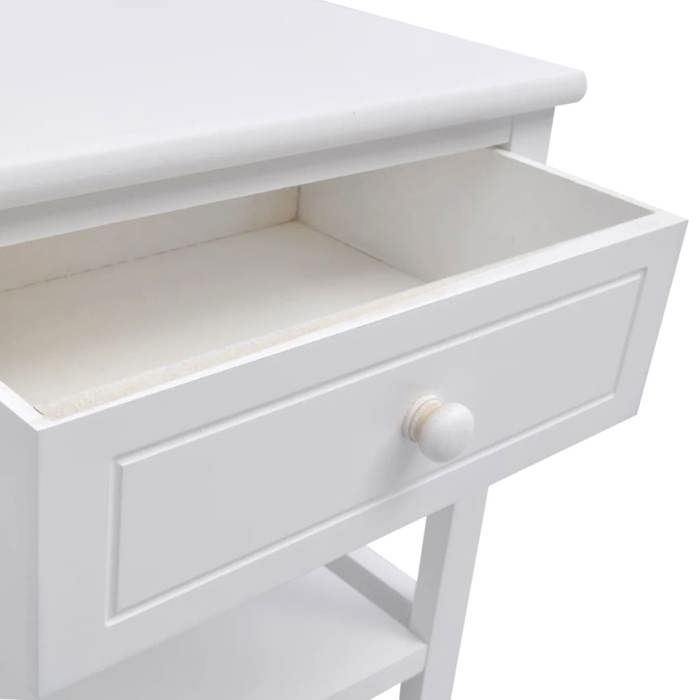 Table de chevet 2 pcs Bois Blanc_2 ans garantie_39189