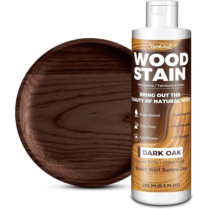Teinte à Bois 250ml Chêne Foncé à Base EauLasure et Peinture pour Meubles Intérieurs ExtérieursPortes Chêne Foncé TRAITEMENT