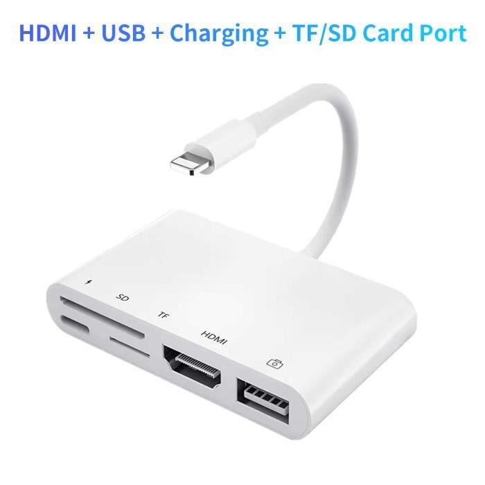 Adaptateur HDMI Pour IPhone/iPad - Convertisseur Lightning Vers HDMI 1080p - Plug & Play, Pour TV, Moniteur, Projecteur