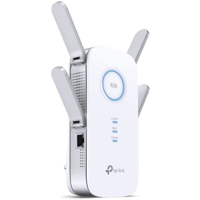 TP-Link Répéteur WiFi, WiFi Extender AC 2600, Amplificateur Répceteur WiFi, WiFi Booster, 1 Port Ethernet Gigabit, jusqu'à 200㎡, MIM