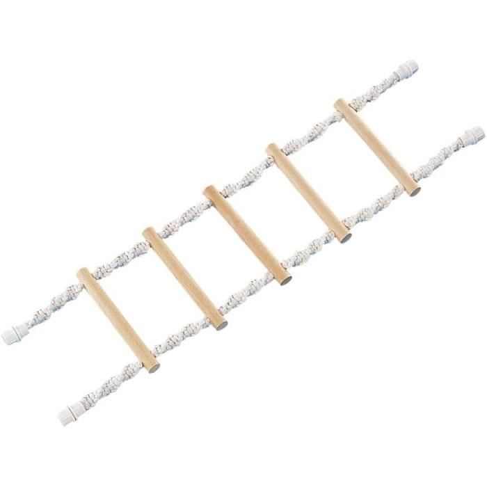Échelle De Corde Pliante 3 Marches 33" Pour Bateau Gonflable, Kayak, Jet Ski - Nylon Et Acier, Réfléchissante