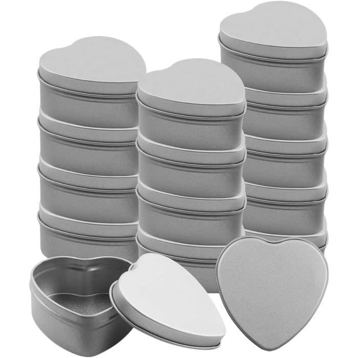 Boîtes à Bougies Rondes En Métal – Lot De 12 Avec 60 Mèches – 120 Ml, Diamètre 6,5 Cm – Multifonction - 3