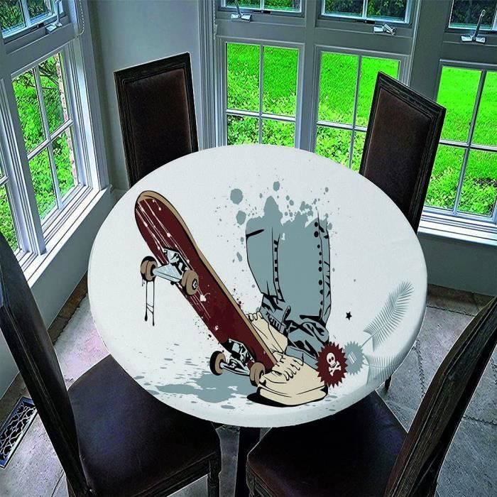 Rondes Imperméable Nappes Avec Bord Élastique, Treer 3D Polyester Anti