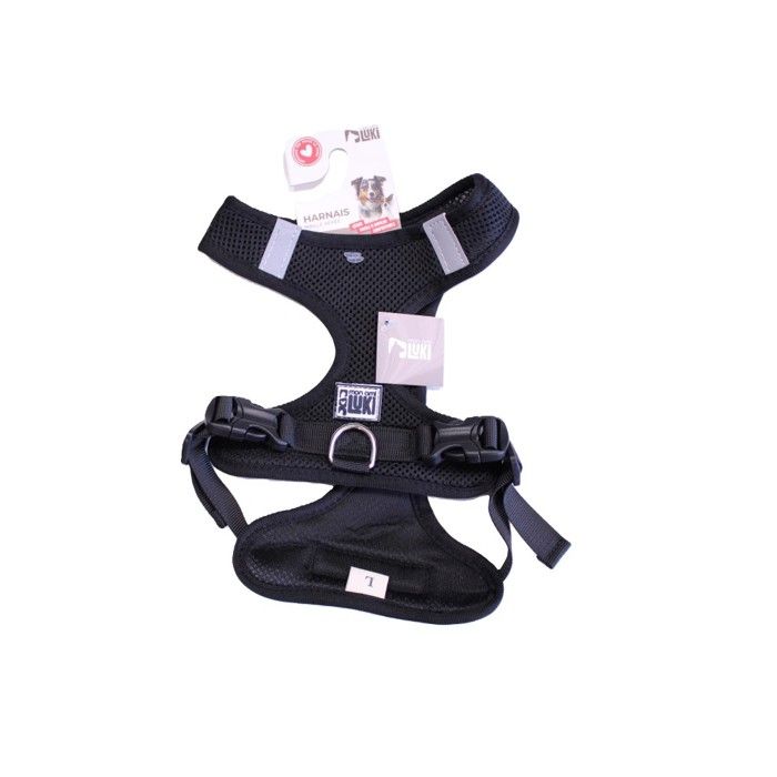 Meilleurs prix pour Mon ami Luki - Harnais textile garrot - NOIR - CHIEN - TAILLE S-GAROT 28-35cm POIDS 1.5-2.5 KG