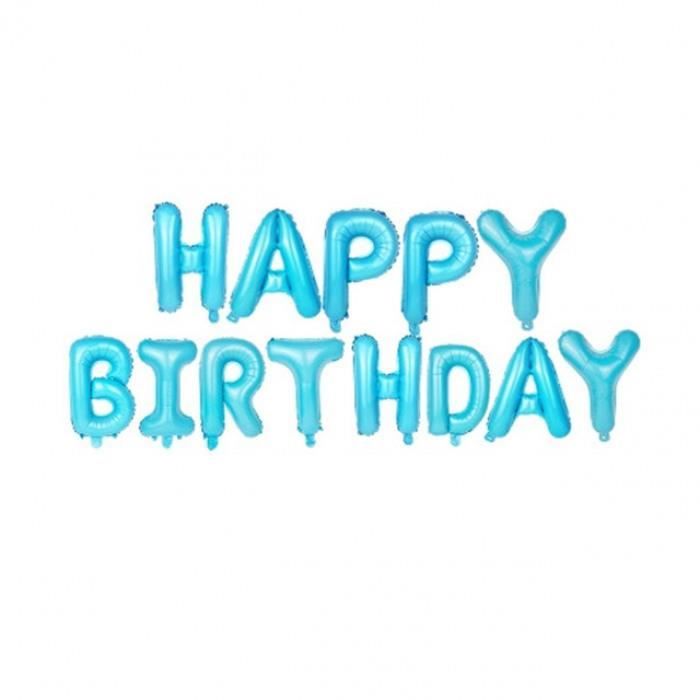 Version Claire Bleu Nous Version Lettres Joyeux Anniversaire Feuille Ballons Rose Or Alphabet 42 Cdiscount Maison