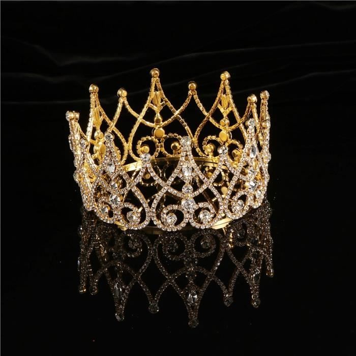 Baroque High End Femmes Tiara Strass Reine Couronne Luxe Mariee Hairband D Or Achat Vente Diademe Baroque High End Femmes Tiara