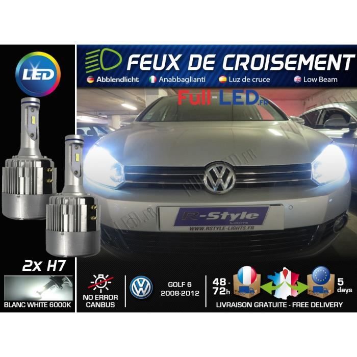 Ampoules LED H7 - Spécial Volkswagen Golf 6 - Feux de croisement