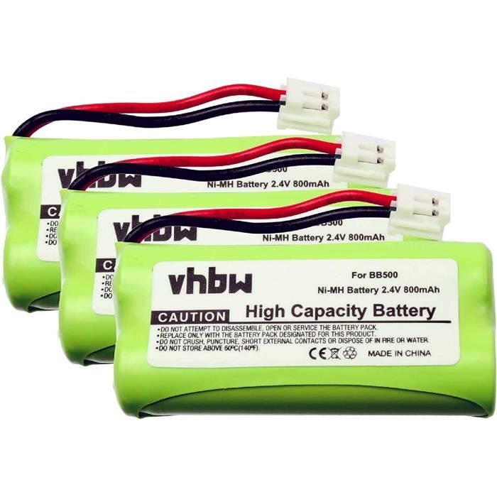Set de 3 Batteries 800mAh pour téléphone Fixe sans Fil Alcatel Versatis