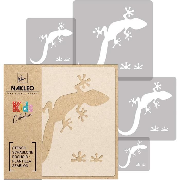 5 Pochoirs Réutilisables En Plastique – Motif Pieuvre, Tailles 13,4 Cm à 3,5 Cm, Pour Décoration Et Loisirs Créatifs