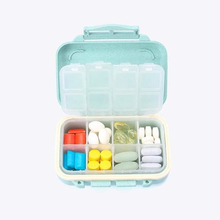 Boîte à Pilules Portable Avec 4 Compartiments - Petit Format 7,7x2,9 Cm - Pour Voyages, Sac à Main - Matériau PP