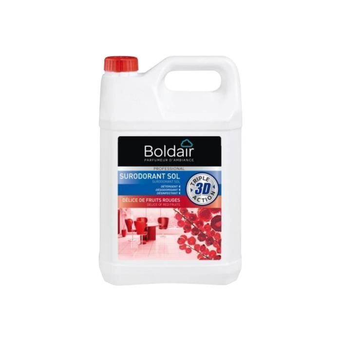 Boldair 3D Nettoyant - désodorisant liquide jerrican 5 l fruits rouges délicieux professionnel