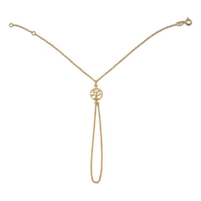 Bracelet chaîne de mainarbre de vie plaqué or 750/000garanti sans nickel