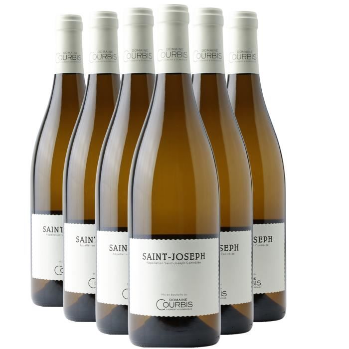 SaintJoseph Blanc 2021 Lot de 6x75cl Domaine Courbis Vin AOC Blanc de la Vallée du Rhône